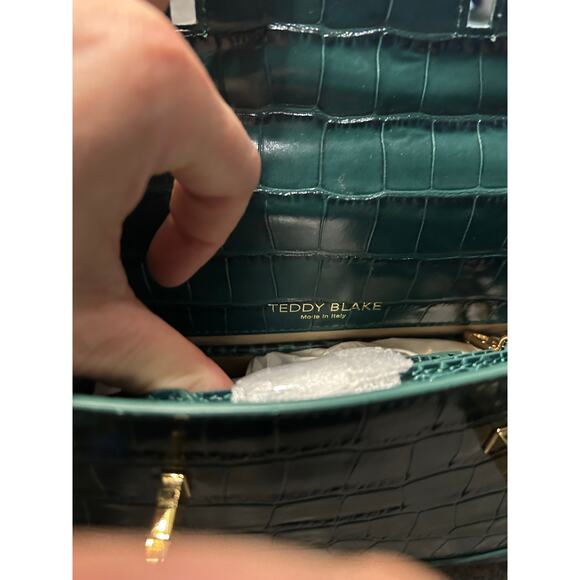 Teddy Blake Kim 9" Satchel – Rare Bottiglia Green Croc, Gold Hardware- NWT!!! - Picture 6 of 9